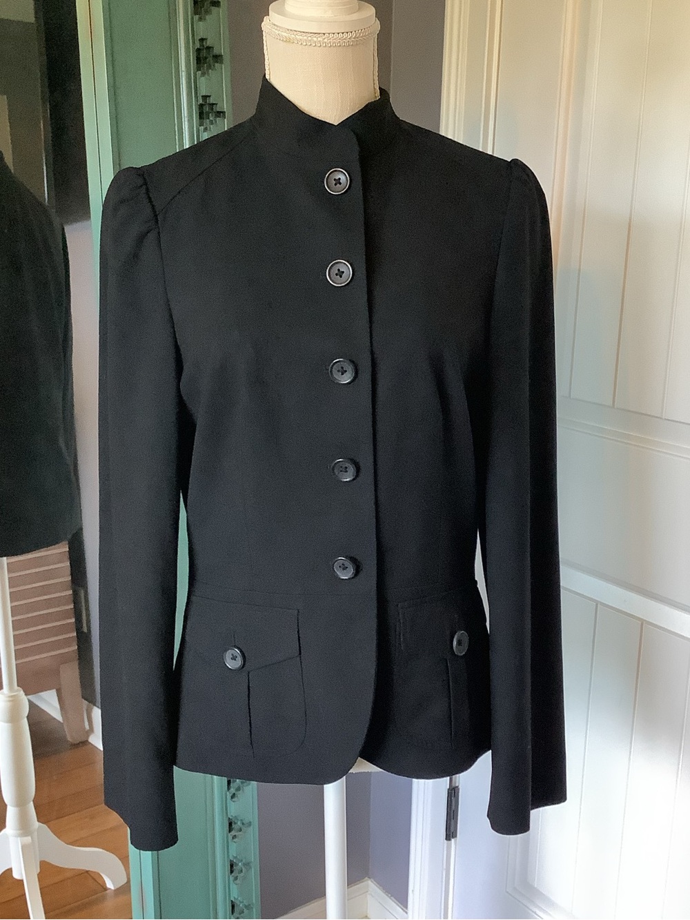 Banana Republic Black Equestrian Button Jacket
